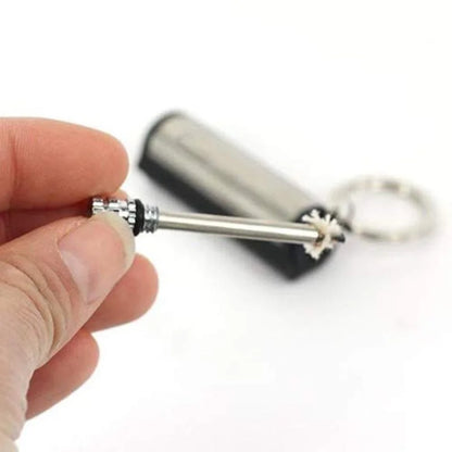 Permanent Match Striker Flint Stone Lighter with Keychain | Waterproof Survival Matchstick for Smoking & Outdoor Use